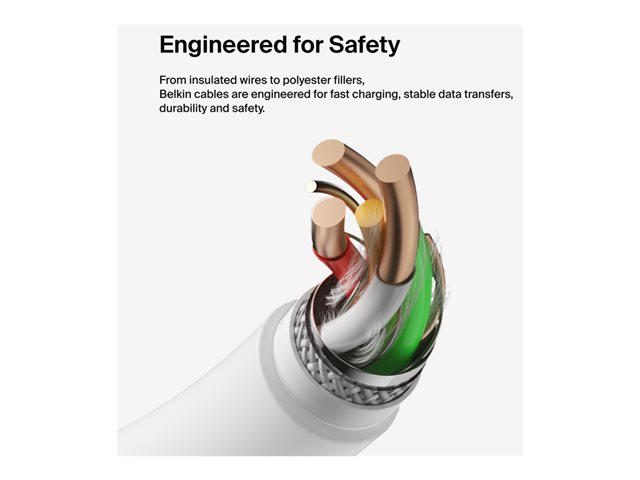 Belkin BoostCharge - USB cable - 24 pin USB-C (M) to 24 pin USB-C (M) - 2 m - white