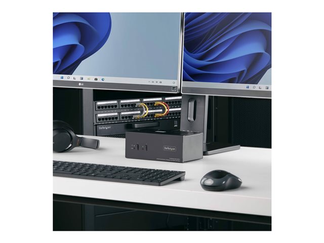 2-Port Dual-Monitor DP+HDMI KVM Switch