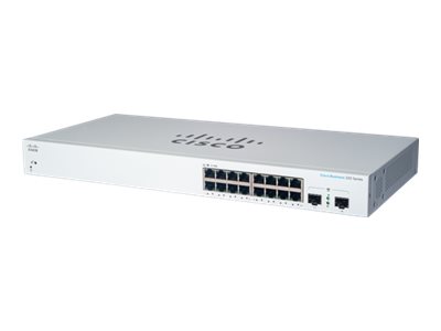 Cisco Business 220 Series CBS220-16T-2G - Switch - smart - 16 x 10/100/1000 + 2 x Gigabit SFP (uplink) - rack-mountable - remanufactured