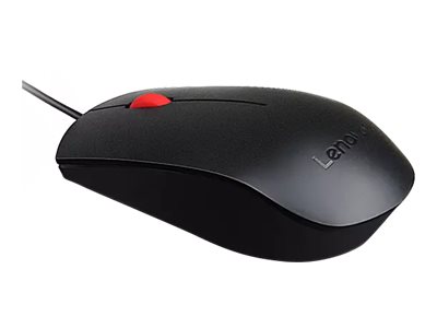 Lenovo Essential - Mouse - right and left-handed - optical - 3 buttons - wired - USB - black