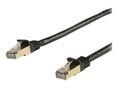 StarTech.com 10m CAT6A Ethernet Cable, 10 Gigabit Shielded Snagless RJ45 100W PoE Patch Cord, CAT 6A 10GbE STP Network Cable w/Strain Relief, Black, Fluke Tested/UL Certified Wiring/TIA - Category 6A - 26AWG (6ASPAT10MBK) - Patch cable - RJ-45 (M) to RJ-45 (M) - 10 m - STP - CAT 6a - molded, snagless - black