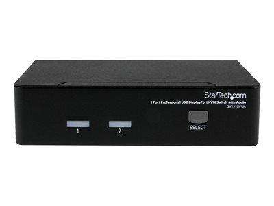 StarTech.com 2 Port DisplayPort KVM Switch - 2560x1600 @60Hz - Dual Port DP USB, Keyboard, Video, Mouse Switch Box w/ Audio for Computers and Monitors (SV231DPUA) - KVM / audio switch - 2 x KVM / audio - 1 local user - desktop - for P/N: DP4N1USB6, IM12D1500P, SVA12M2NEUA, SVA12M5NA