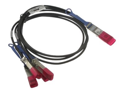 Dell 100GbE Passive Direct Attach Breakout Cable - Direct attach cable - QSFP28 to SFP28 - 2 m - for Networking S6100-ON, PowerEdge C6420, Networking Z9100-ON