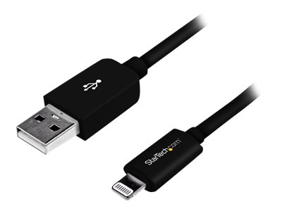 StarTech.com 3m (10ft) Long Black Apple® 8-pin Lightning Connector to USB Cable for iPhone / iPod / iPad - Charge and Sync Cable (USBLT3MB) - Lightning cable - Lightning male to USB male - 3 m - black - for P/N: BOX4CABLE