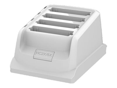 HC2X/HC5X Healthcare user swappable spare white battery cup to charge 4 HC2X/5X Li-ion batteries. This cup must be placed in the same slot as previous TC2X spare battery charging cup.