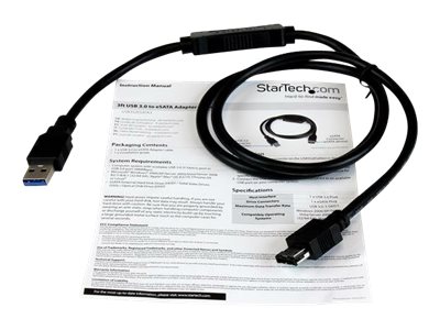 StarTech.com 3 ft USB 3.0 to eSATA Adapter - 6 Gbps USB to HDD/SSD/ODD Converter - Hard Drive to USB Cable (USB3S2ESATA3) - Storage controller - eSATA 6Gb/s - USB 3.0