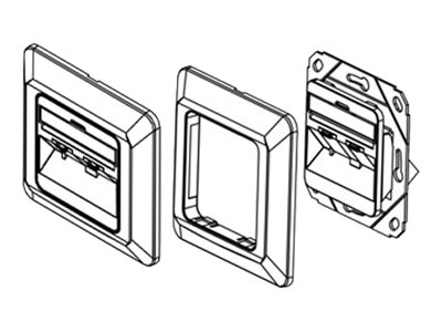 DIN 50X50MM OUTLET EMPTY WH. 1 stk
