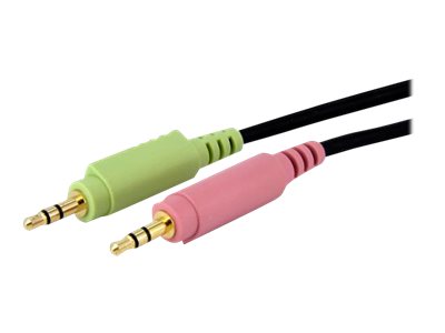 StarTech.com 4-in-1 Cable for KVMs with Dual Link DVI and USB - Audio & Microphone Cables Built-in - 6ft (2m) (DVID4N1USB6) - Keyboard / mouse / video / audio cable - USB, mini-phone stereo 3.5 mm, DVI-D (M) to mini-phone stereo 3.5 mm, USB Type B, DVI-D (M) - 1.8 m - black - for P/N: RKCOND17HD, SV231DVIUAHR, SV231QDVIUA, SV231TDVIUA, SV431DL2DU3A, SV431TDVIUA
