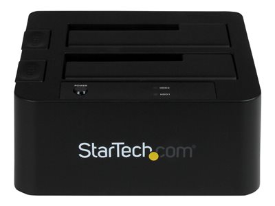 StarTech.com Dual-Bay USB 3.0 eSATA to SATA Hard Drive Docking Station, USB Hard Drive Dock, External 2.53.5 SATA IIIIII, SSDHDD Docking Station, Hot-Swap Hard Drive Bays - Top-Loading - Storage controller - 2.5\", 3.5\" - SATA 6Gb/s - eSATA 6Gb/s, USB 3.0 - black - for P/N: SVA12M5NA
