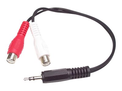 StarTech.com 6in Stereo Audio Y-Cable - 3.5mm Male to 2x RCA Female - Headphone Jack to RCA - Computer / MP3 to Stereo 1x Mini-Jack 2x RCA (MUMFRCA) - Audio cable - RCA x 2 female to mini-phone stereo 3.5 mm male - 15.24 cm - black - for P/N: PEXSOUND7CH, SV411KUSB
