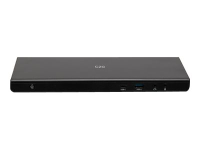 C2G USB-C 12-in-1 Triple Display Docking Station with HDMI, DisplayPort, Ethernet, USB, 3.5mm Audio and Power Delivery up to 85W - 4K 30Hz (TAA Compliant) - Docking station - USB-C / Thunderbolt 3 - HDMI, DP - 1GbE - 135 Watt - TAA Compliant