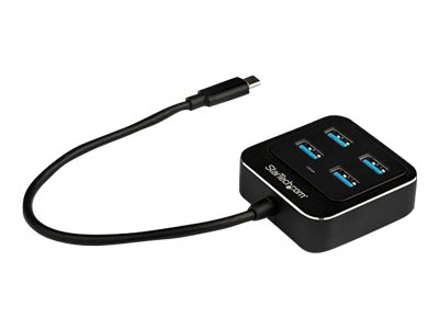StarTech.com 4-Port USB C Hub, USB-C to 4x USB-A Ports, SuperSpeed 10Gbps USB 3.1/USB 3.2 Gen 2 Type-C Hub, USB Bus Powered, Portable/Compact USB-C to USB Adapter Hub for Laptop, Aluminum - Windows/macOS/Linux (HB31C4AB) - Hub - 4 x SuperSpeed USB 3.0 - desktop - for P/N: PEXUSB321C