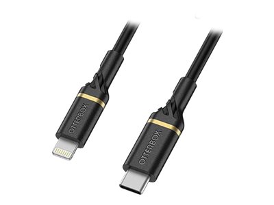 OtterBox Standard - Lightning cable - Lightning male to 24 pin USB-C male - 2 m - black shimmer - USB Power Delivery (60W)