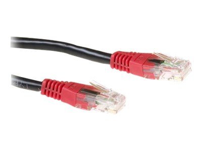 ACT CAT6 U/UTP cross-over patchkabel zwart rode tules 3 m