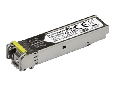 StarTech.com MSA Uncoded SFP Module, 100BASE-BX, 100Mb Ethernet Bi-Directional (BiDi) Fiber Single Strand SFP Transceiver (SMF), LC 10km , Mini GBIC Transceiver SFP Module, Downstream - Lifetime Warranty (SFP100BBXDST) - SFP (mini-GBIC) transceiver module - 100Mb LAN - 100Base-BX - LC single-mode - up to 10 km - 1550 (TX) / 1310 (RX) nm