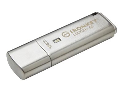 Kingston IronKey Locker+ 50 - USB flash drive - encrypted - 128 GB - USB 3.2 Gen 1