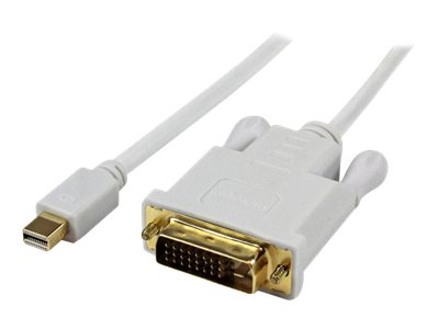 StarTech.com 3 ft Mini DisplayPort to DVI Active Adapter Converter Cable - 3ft (0.9m) Active mDP to DVI M/M Cable - 1920x1200 - White (MDP2DVIMM3WS) - DisplayPort cable - Mini DisplayPort (M) to DVI-D (M) - 90 cm - active - white
