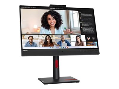 Lenovo ThinkVision T24mv-30 - LED monitor - 24\" (23.8\" viewable) - 1920 x 1080 Full HD (1080p) - IPS - 250 cd/m² - 1000:1 - 4 ms - HDMI, DisplayPort, USB-C - speakers - raven black - Campus
