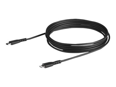 StarTech.com 6 ft(2m) Durable Black USB-C to Lightning Cable, Heavy Duty Rugged Aramid Fiber USB Type A to Lightning Charger/Sync Power Cord, Apple MFi Certified iPad/iPhone 12 Pro Max - iPhone 7/8/11/11 Pro - Lightning cable - Lightning male to 24 pin USB-C male - 2 m - black