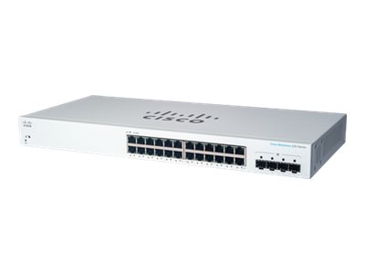 Cisco Business 220 Series CBS220-24T-4G - Switch - smart - 24 x 10/100/1000 + 4 x Gigabit SFP (uplink) - rack-mountable - remanufactured
