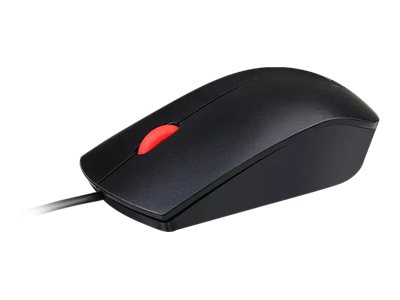 Lenovo Essential - Mouse - right and left-handed - optical - 3 buttons - wired - USB - black