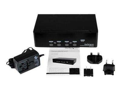 StarTech.com 4-Port Dual KVM Switch with Audio for DVI Computers - Built-in USB Hub (SV431DD2DUA) - KVM / audio / USB switch - 4 x KVM / audio / USB - 1 local user - desktop - for P/N: IM12D1500P, SV431RACK, SVA12M2NEUA, SVA12M5NA, USBDVI4N1A10, USBDVI4N1A6