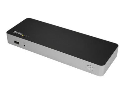 StarTech.com USB C Dock, Dual Monitor HDMI & DisplayPort 4K 30Hz, USB Type-C Laptop Docking Station 60W Power Delivery (PD), SD, 4-port USB-A 3.0 Hub, GbE, Audio, Thunderbolt 3 Compatible - USB 3.1 Gen 1 Dock (DK30CHDPPDUE) - Docking station - USB-C - HDMI, DP - 1GbE - 60 Watt