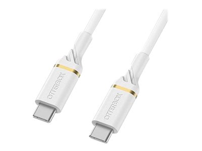 OtterBox Standard - USB cable - 24 pin USB-C (M) to 24 pin USB-C (M) - USB 2.0 - 3 A - 2 m - Power Delivery support - cloud dust white