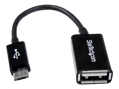 StarTech.com 5in Micro USB to USB OTG Host Adapter - Micro USB Male to USB A Female On-The-GO Host Cable Adapter (UUSBOTG) - USB adapter - USB (F) to Micro-USB Type B (M) - USB 2.0 OTG - 12.7 cm - black - for P/N: ST4300U3C1, ST4300U3C1B