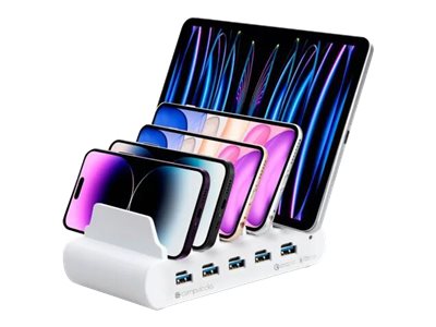 Compulocks 5 Port USB-C and USB-A Charging Dock with EU - Charging station - 150 Watt - 10 output connectors (5 x USB-C, 5 x 4 pin USB Type A) - European Union
