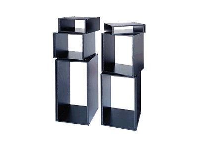 Middle Atlantic RK4 - Rack - black, wood grain - 4U - 19\"