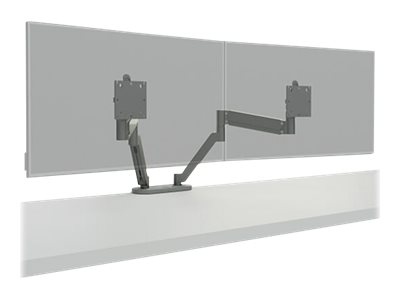 Chief Koncis Dual Monitor Desk Mount - For Displays 10-32\" - Silver - Mounting kit (dual arm, arm desk clamp base) - for 2 LCD displays - silver - screen size: up to 32\" - clamp mountable, grommet, desk-mountable