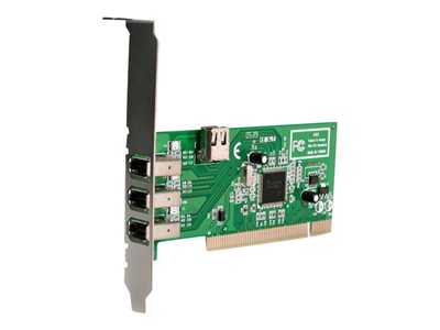 StarTech.com 4 port PCI 1394a FireWire Adapter Card - 3 External 1 Internal FireWire PCI Card for Laptops (PCI1394MP) - FireWire adapter - PCI - Firewire - 3 ports