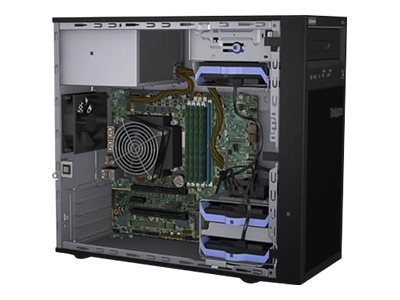 Lenovo ThinkSystem ST50 7Y48 - Server - tower 4U - 1-way - 1 x Xeon E-2224G / up to 4.7 GHz - RAM 8 GB - HDD 2 x 1 TB - DVD-Writer - UHD Graphics P630 - Gigabit Ethernet - no OS - monitor: none