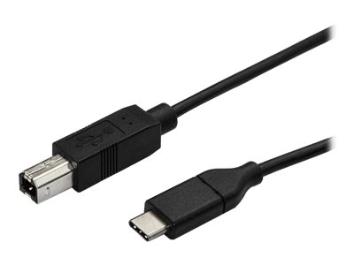 StarTech.com USB C to USB B Printer Cable - 1.6 ft / 0.5m - USB C Printer Cable - USB C to USB B Cable - USB Type C to Type B (USB2CB50CM) - USB cable - 24 pin USB-C (M) to USB Type B (M) - Thunderbolt 3 / USB 2.0 - 50 cm - black