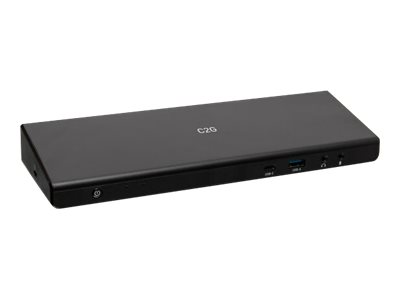 C2G USB-C 12-in-1 Triple Display Docking Station with HDMI, DisplayPort, Ethernet, USB, 3.5mm Audio and Power Delivery up to 85W - 4K 30Hz (TAA Compliant) - Docking station - USB-C / Thunderbolt 3 - HDMI, DP - 1GbE - 135 Watt - TAA Compliant