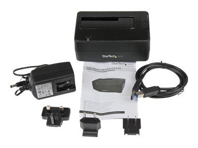 StarTech.com SuperSpeed USB 3.0 to SATA Hard Drive Docking station for 2.5/3.5 HDD - HDD Docking station - SATA Dock - HDD docking station - bays: 1 - 2.5\", 3.5\" - SATA 3Gb/s - USB 3.0 - black - for P/N: PEXUSB3S24, PEXUSB3S44V, SVA12M2NEUA, SVA12M5NA, USBDUP15, USBDUPE115, USBDUPE17