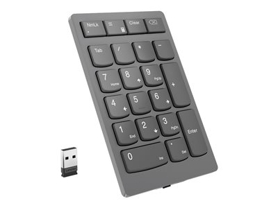 Lenovo Go Wireless Numeric Keypad - Keypad - wireless - 2.4 GHz - key switch: Scissor-Key - storm grey - retail