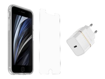 OtterBox KIT Apple iPhone SE (3rd/2nd gen)/8/7 (React Clear/Trusted Glass/EU USB-C Wall Charger 20W - white)
