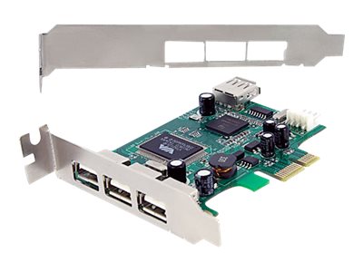 StarTech.com 4 Port PCI Express Low Profile High Speed USB Card - PCIe USB 2.0 Card - PCI-E USB 2.0 Card (PEXUSB4DP) - USB adapter - PCIe low profile - USB, USB 2.0 - 4 ports - for P/N: ST4200MINI2