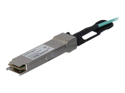 StarTech.com Cisco QSFP-H40G-AOC15M Compatible 5m/16.4ft 40G QSFP+ to QSFP+ AOC Cable, 40GbE QSFP+ Active Optical Fiber, 40Gbps/40GE QSFP Plus/Transceiver Module Cable, Firepower ASR1000 - Lifetime Warranty (QSFPH40GAO15) - 40GBase direct attach cable - QSFP+ latched to QSFP+ latched - 15 m - twinaxial - SFF-8436 - active - black