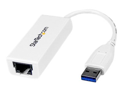 StarTech.com USB 3.0 to Gigabit Ethernet Network Adapter - 10/100/1000 NIC - USB to RJ45 LAN Adapter for PC Laptop or MacBook (USB31000SW) - Network adapter - USB 3.0 - Gigabit Ethernet - white