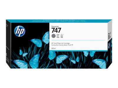 HP 747 - 300 ml - grey - original - DesignJet - ink cartridge - for DesignJet Z9+ PostScript, Z9+dr, Z9+dr PostScript