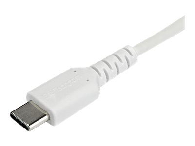 StarTech.com 1m USB C Charging Cable, Durable Fast Charge & Sync USB 2.0 Type C to USB C Laptop Charger Cord, TPE Jacket Aramid Fiber M/M 60W White, Samsung S10, S20 iPad Pro MS Surface - Heavy Duty and Rugged - USB cable - 24 pin USB-C (M) straight to 24 pin USB-C (M) straight - Thunderbolt 3 / USB 2.0 - 1 m - white