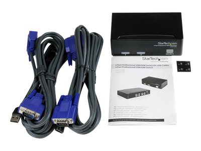 StarTech.com 2 Port Professional USB KVM Switch Kit with Cables - KVM switch - 2 x KVM port(s) - 1 local user - desktop