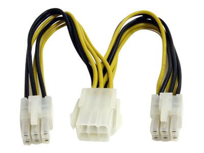 StarTech.com 6in PCI Express Power Splitter Cable - Power splitter - 6 pin PCIe power (M) to 6 pin PCIe power (F) - 5.9 in - yellow - PCIEXSPLIT6 - Power splitter - 6 pin PCIe power (M) to 6 pin PCIe power (F) - 15 cm - yellow