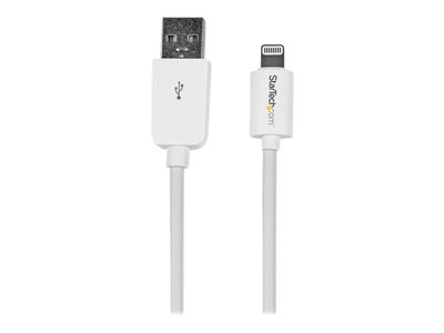 StarTech.com 3m (10ft) Long White Apple® 8-pin Lightning Connector to USB Cable for iPhone / iPod / iPad - Charge and Sync Cable (USBLT3MW) - Lightning cable - Lightning male to USB male - 3 m - white - for P/N: KITBXAVHDPEU, KITBXAVHDPNA, KITBXAVHDPUK, KITBXDOCKPEU, KITBXDOCKPUK, KITBZDOCK