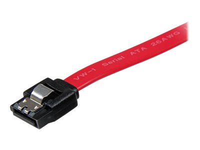 StarTech.com 24in Latching SATA Cable - SATA cable - Serial ATA 150/300/600 - SATA (R) to SATA (R) - 2 ft - latched - red (LSATA24) - SATA cable - Serial ATA 150/300/600 - SATA (R) to SATA (R) - 61 cm - latched - red - for P/N: 10P6G-PCIE-SATA-CARD, 2P6G-PCIE-SATA-CARD, 6P6G-PCIE-SATA-CARD, BRACKET125PTP