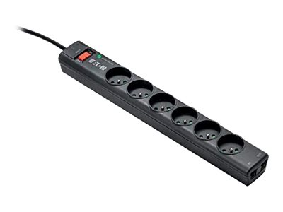 Eaton Protection Strip - Surge protector - AC 220-250 V - 2500 Watt - output connectors: 6 - black
