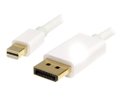StarTech.com 1m 3 ft White Mini DisplayPort to DisplayPort 1.2 Adapter Cable M/M - DisplayPort 4k with HBR2 support - Mini DP to DP Cable (MDP2DPMM1MW) - DisplayPort cable - Mini DisplayPort (M) to DisplayPort (M) - 1 m - white - for P/N: CDP2MDP, CDP2MDPEC, CDP2MDPFC, CDPVDHDMDP2G, CDPVDHDMDPRG, CDPVDHDMDPSG, CDPVDHMDPDP